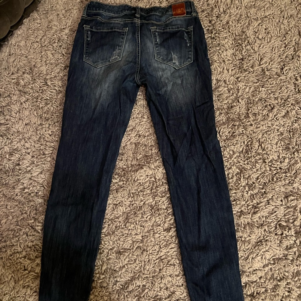 Dear John, size 27, straight leg denim.  Low rise